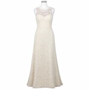 Wtoo Womens Lace Formal Dress -Size 8 - Pearl Ivory - Sleeveless - NWT